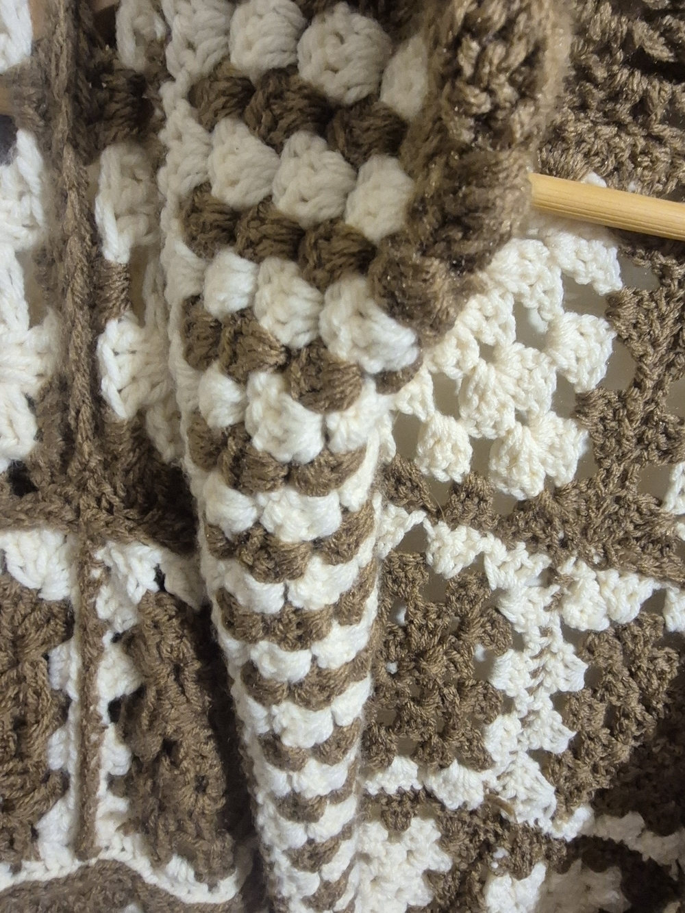 Handmade Crochet Granny Square Hooded Cardigan Boho Oversized - Picture 5 of 10